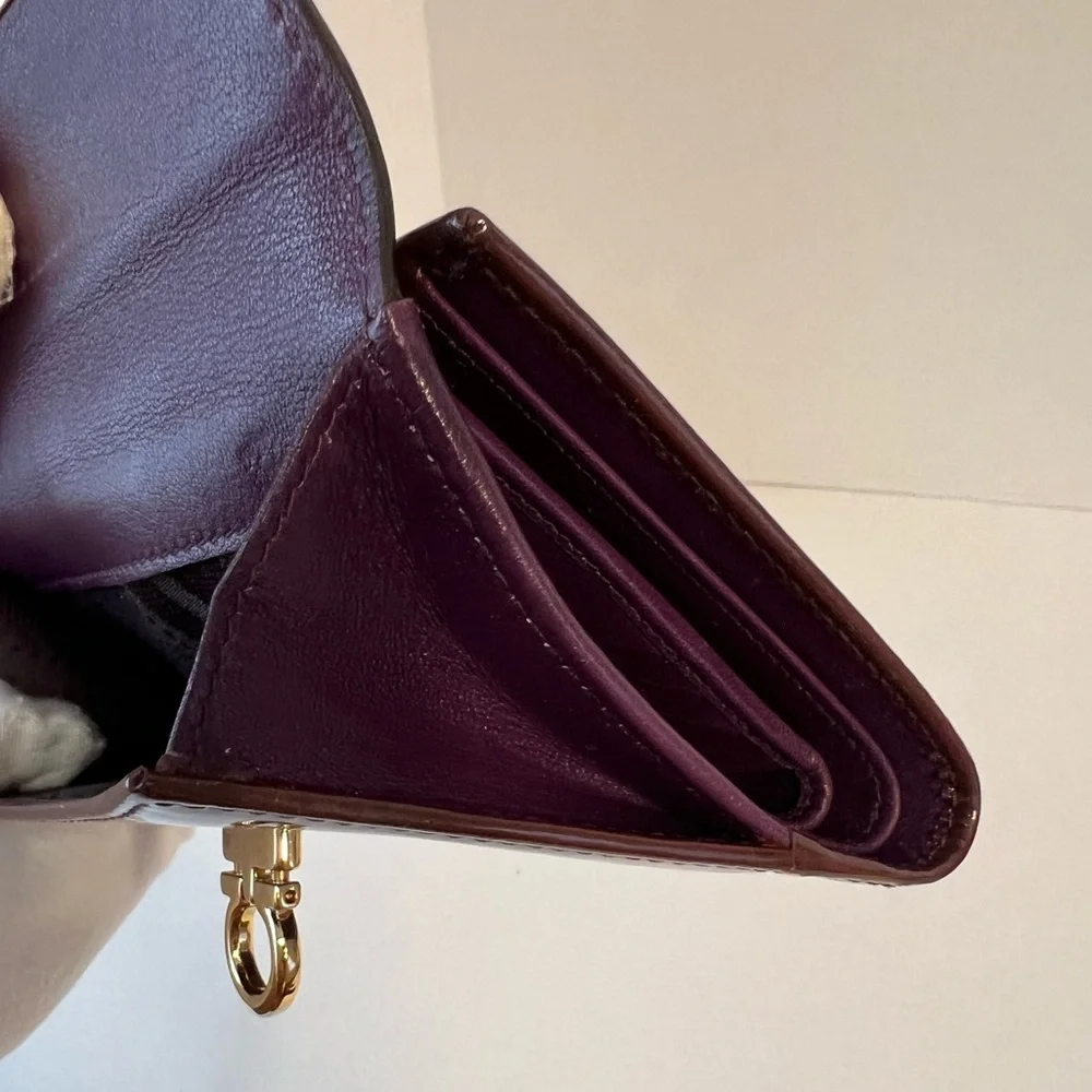 Vintage Salvatore Ferragamo Purple Patent Leather‎ Wallet